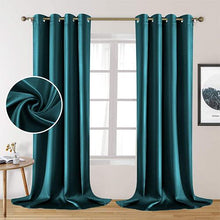 Plain Silk Curtain Green