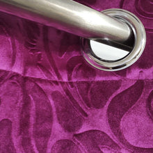 Self Embossed Velvet Curtain Bright Purple