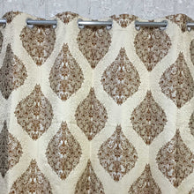 Thick Viscose Curtain Brown and Golden on Off-White