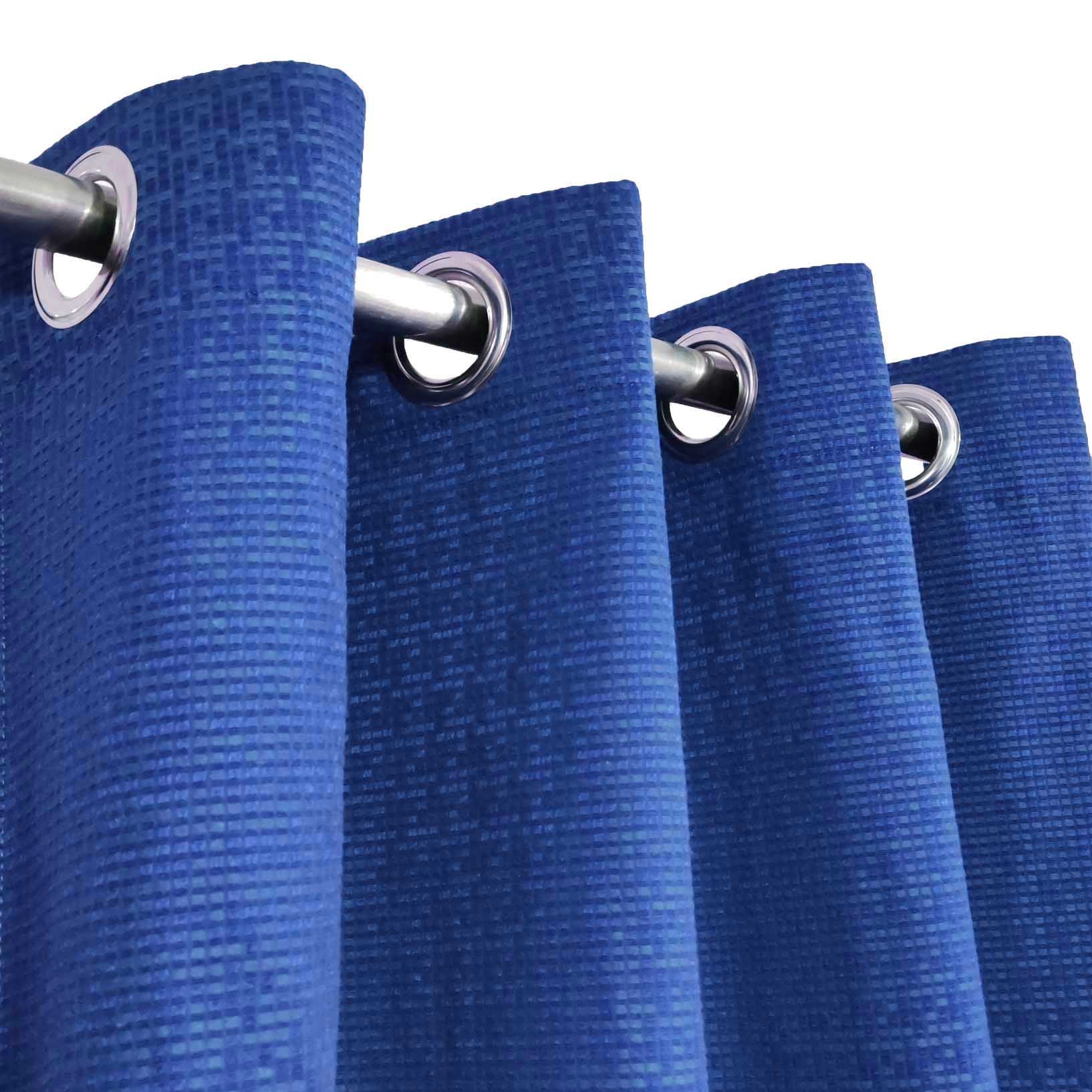 Cobalt Blue 3D Jacquard Curtain
