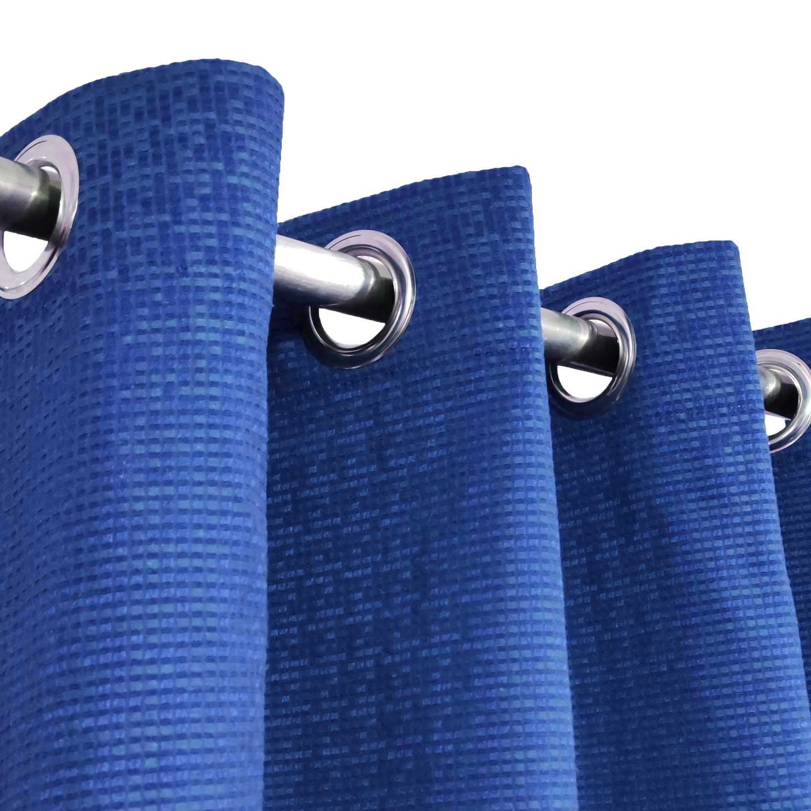 Cobalt Blue 3D Jacquard Curtain