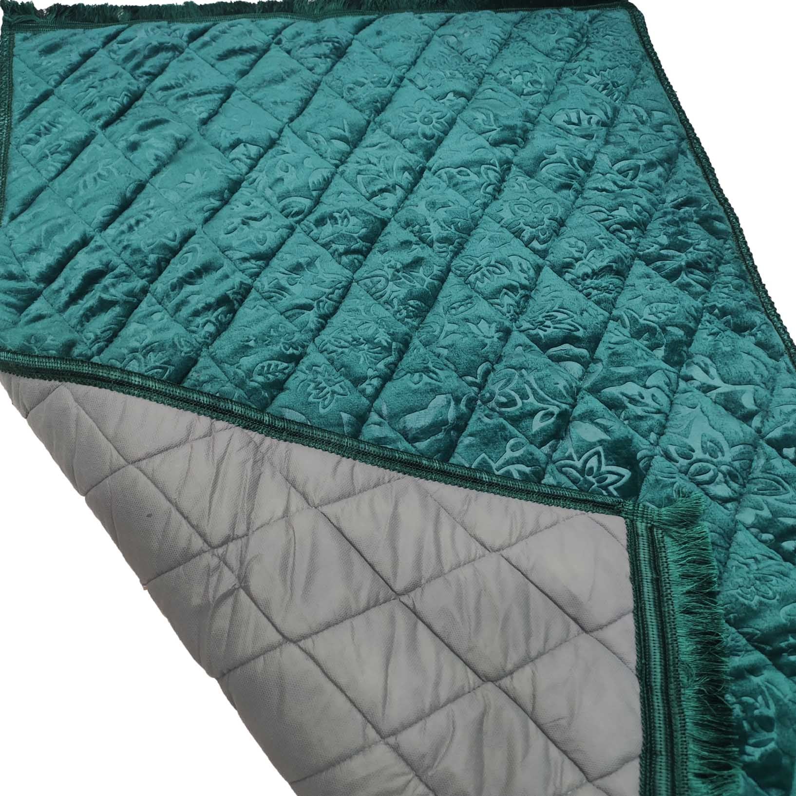 Quilted Prayer Mat Self Velvet Green