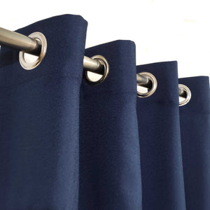 Navy Blue Textured Silk Curtain