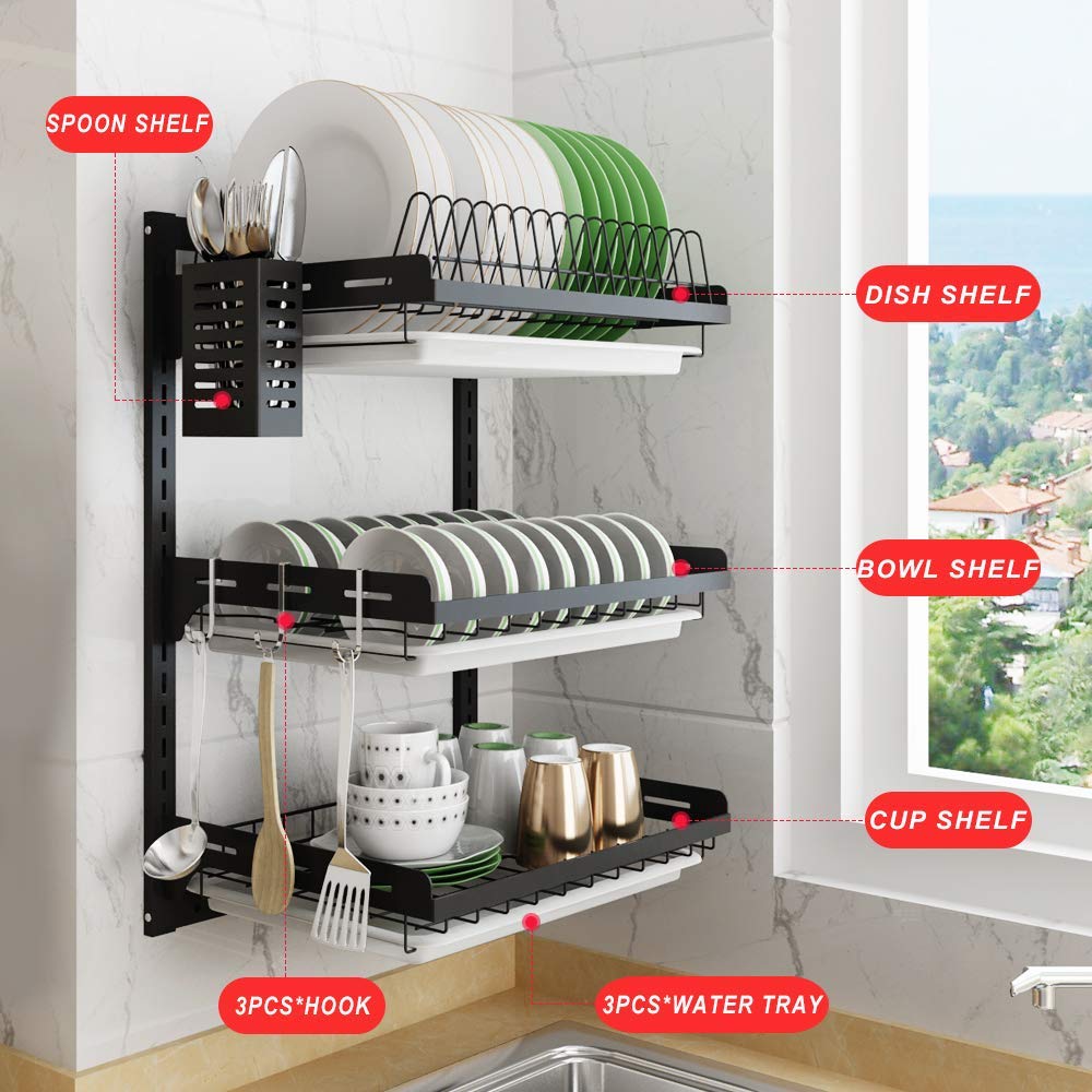 Wall Mounted Cutlery Holder Rack