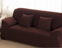 L-Shape (3+3) Dark Brown Color Jersey Fitted Sofa Cover