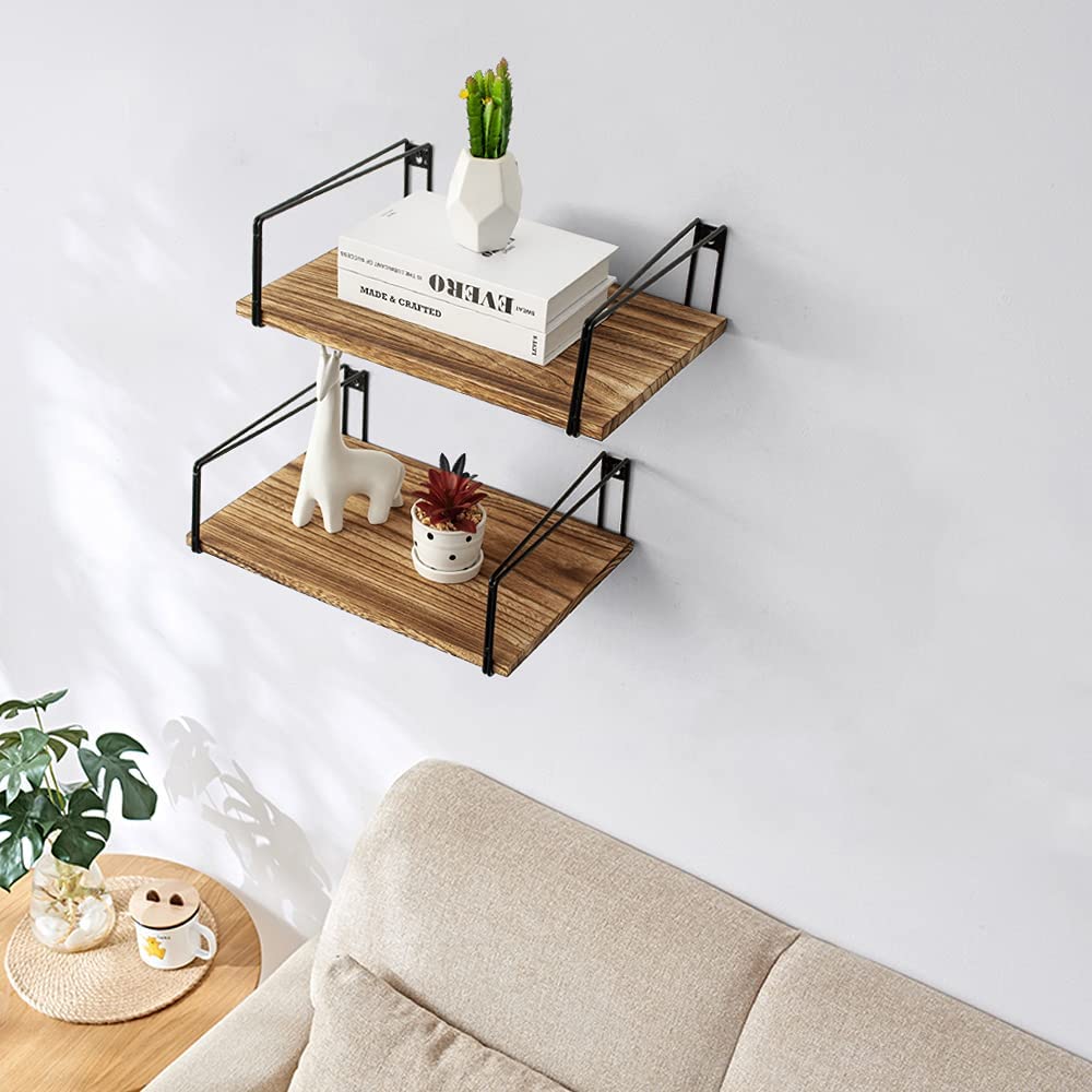 Carbonized Floating Shelves (Pack of 2) - waseeh.com