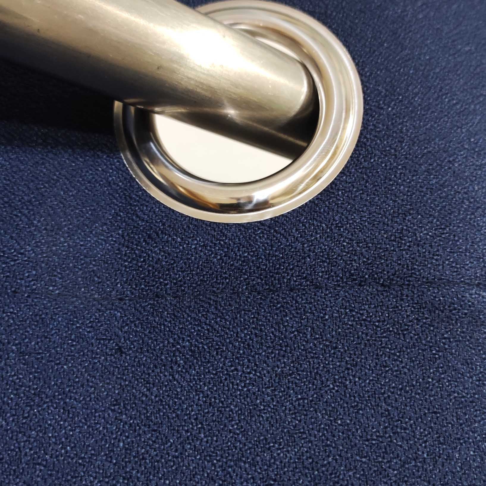 Navy Blue Textured Silk Curtain