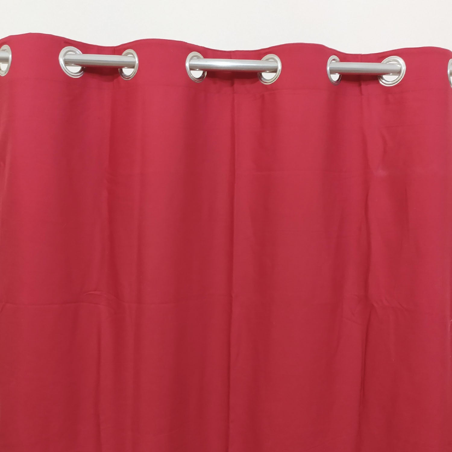 Red Plain Duck Cotton Curtain