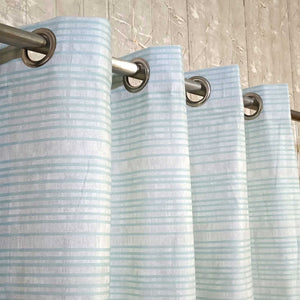 Green Stripes Duck Cotton Curtain