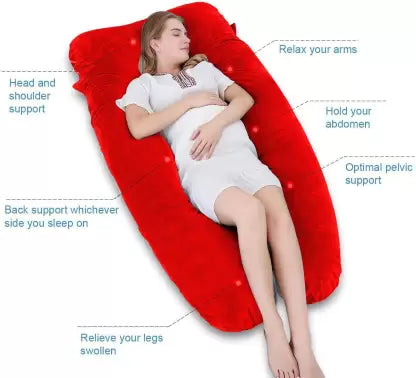 Pregnancy Pillow / U- Shape Maternity Pillow / Sleeping Support Pillow Red