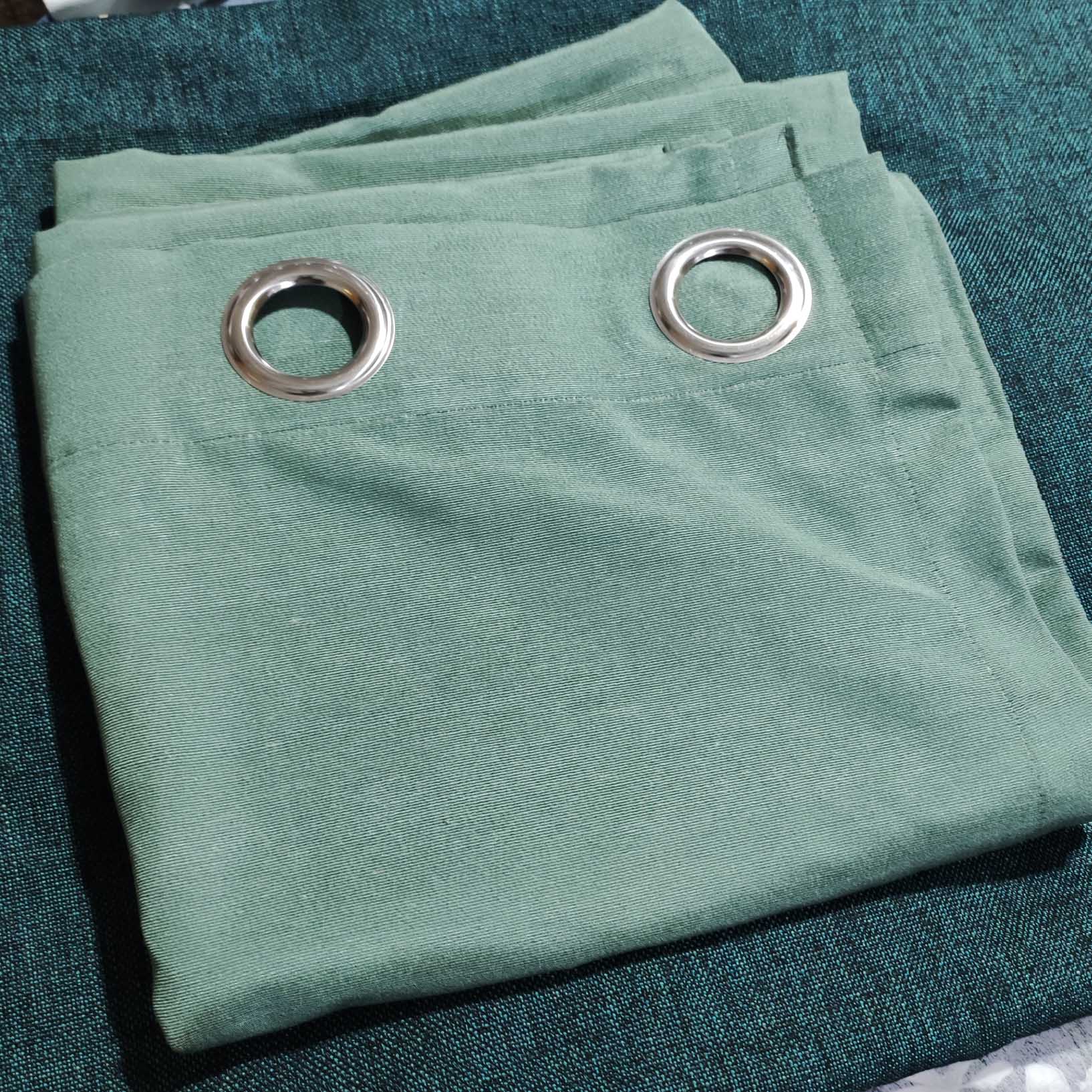 Mid Green Plain Duck Cotton Curtain