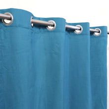 Turquoise Plain Duck Cotton Curtain