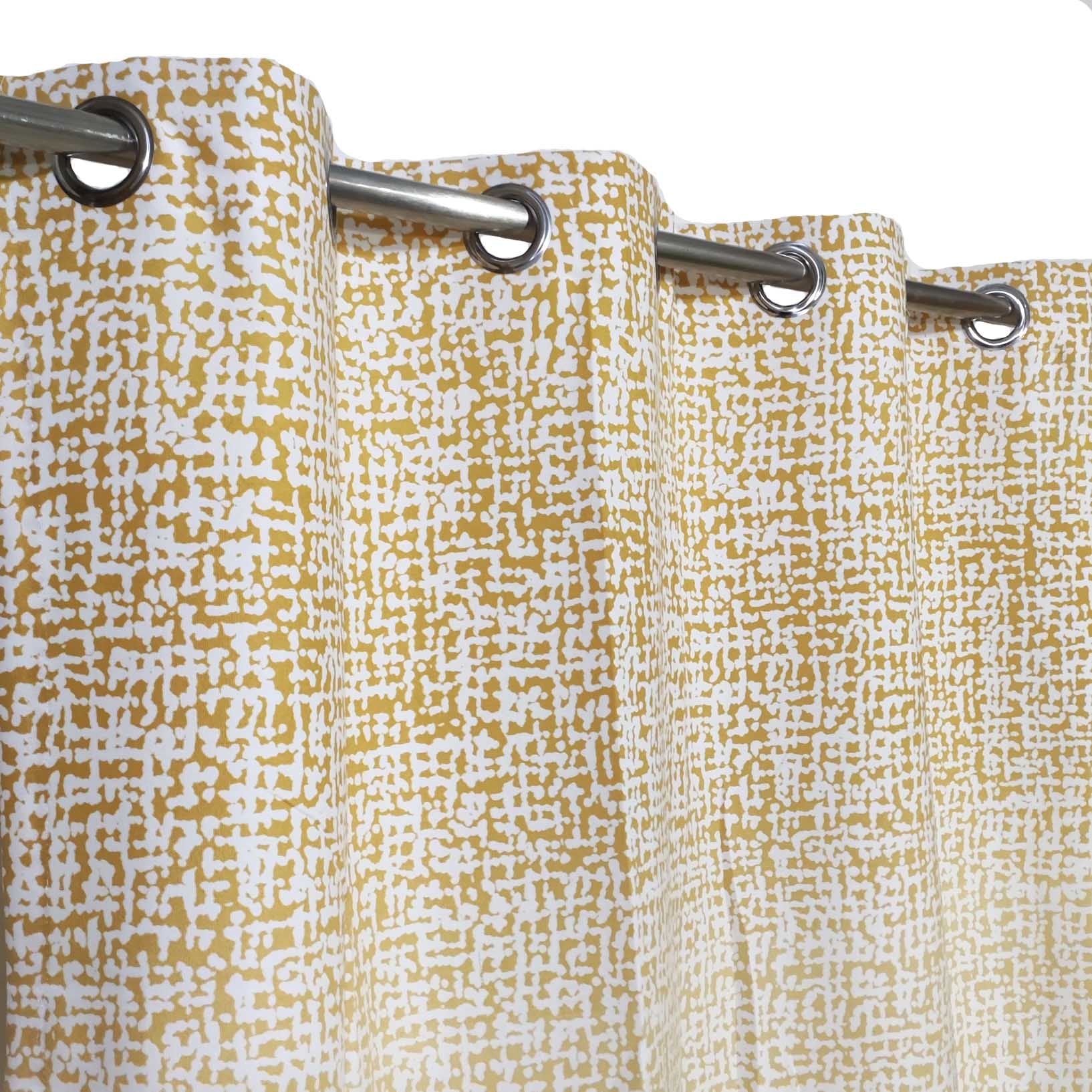 Digital Abstract Yellow Gold Duck Cotton Curtain