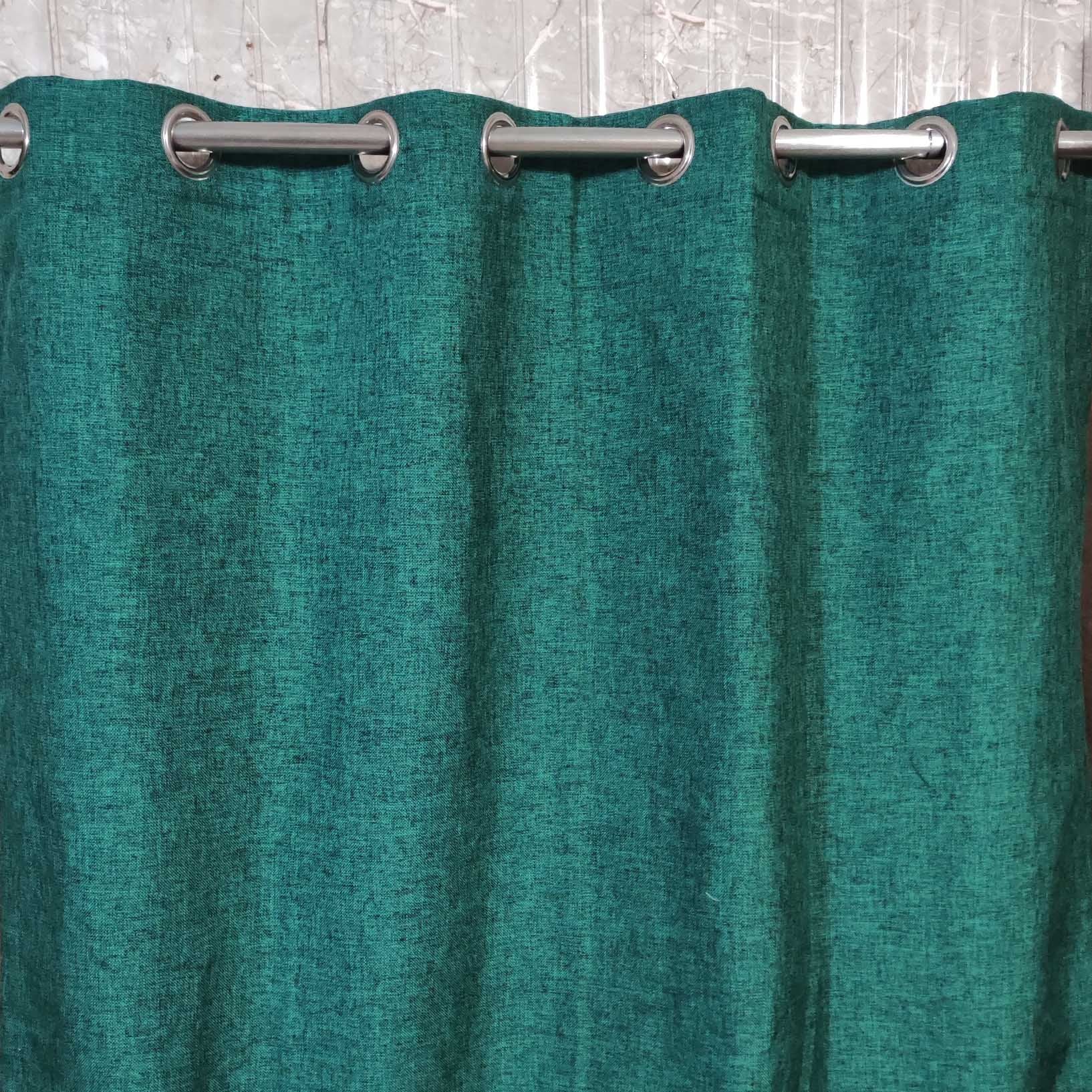 Premium Thick Jute Curtain Teal Green 07F