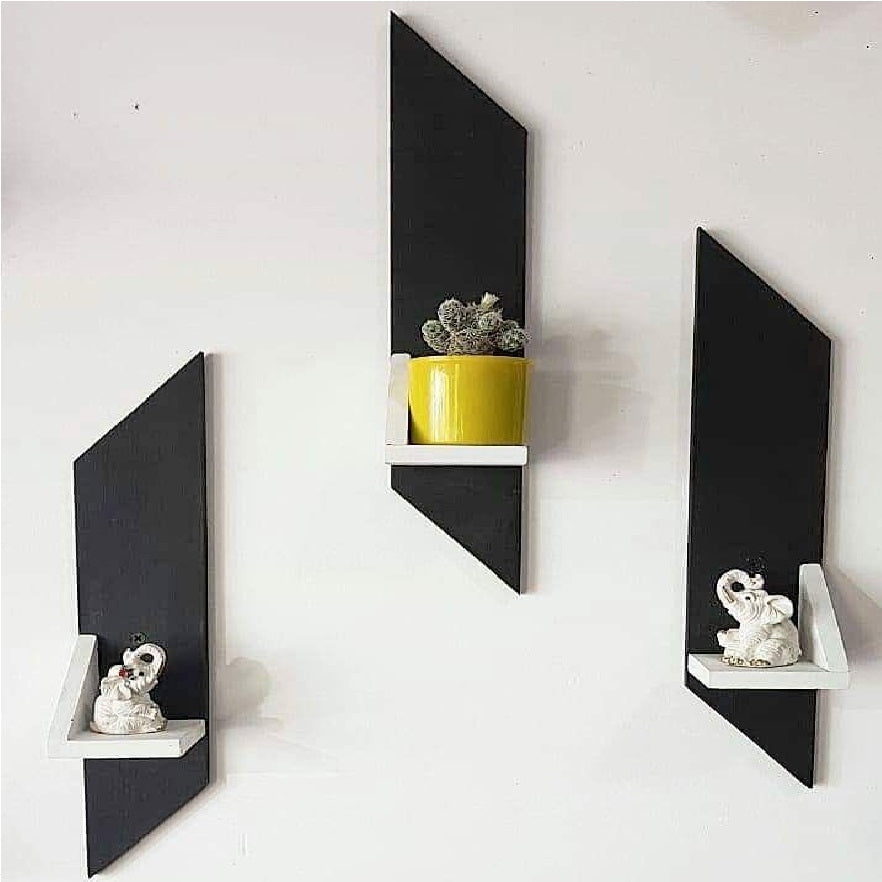 Zik Zac Wooden Shelves(Pack of 3) - waseeh.com