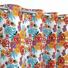 Colorful Flowers  - Duck Cotton Curtain