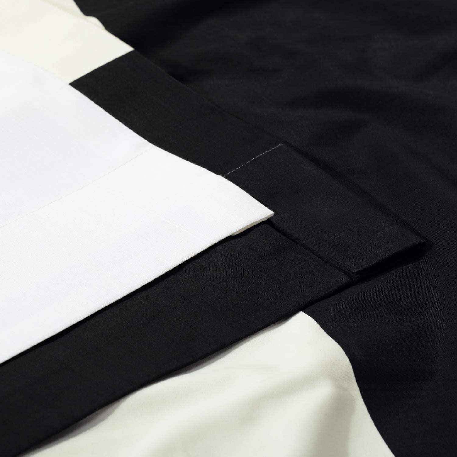 2 Color Patches Velvet Curtain