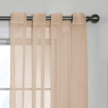 Plain Beige Net Sheer Chiffon Curtain