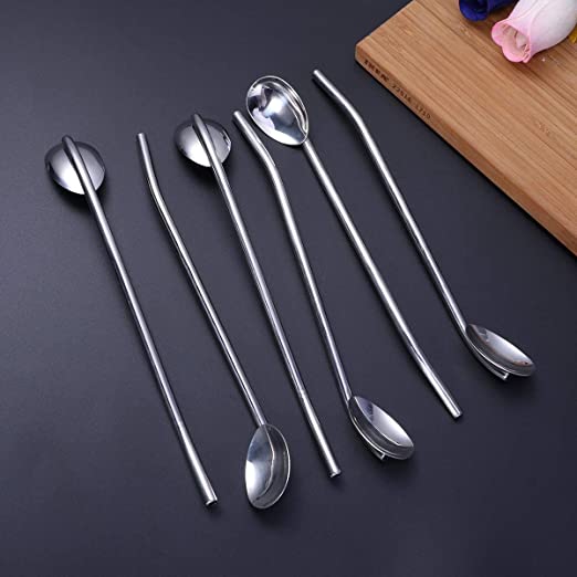 Spoon Steel Straws (Pack of 6)