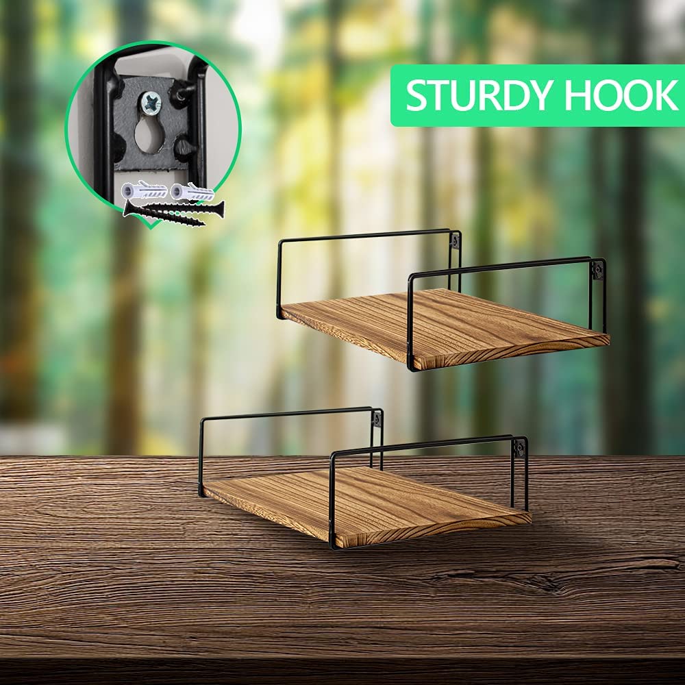 Carbonized Floating Shelves (Pack of 2) - waseeh.com