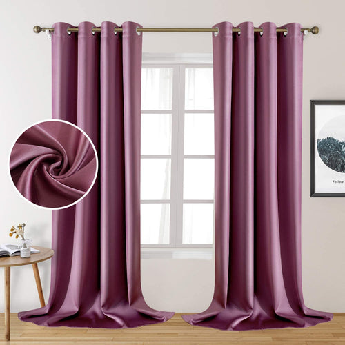 Plain Silk Curtain Thulian Pink