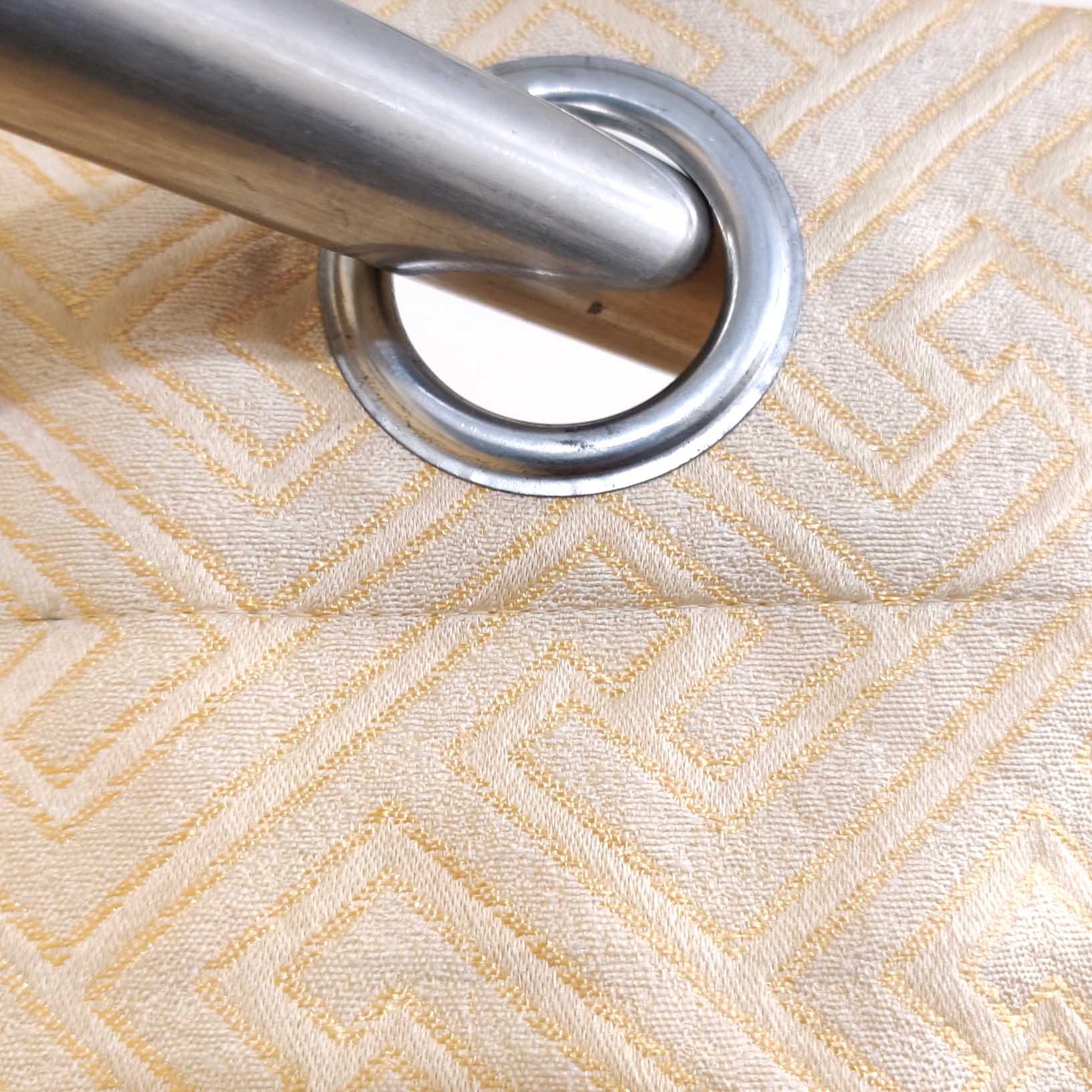 Thick Viscose Curtain Versace Self Embossed Cream Color