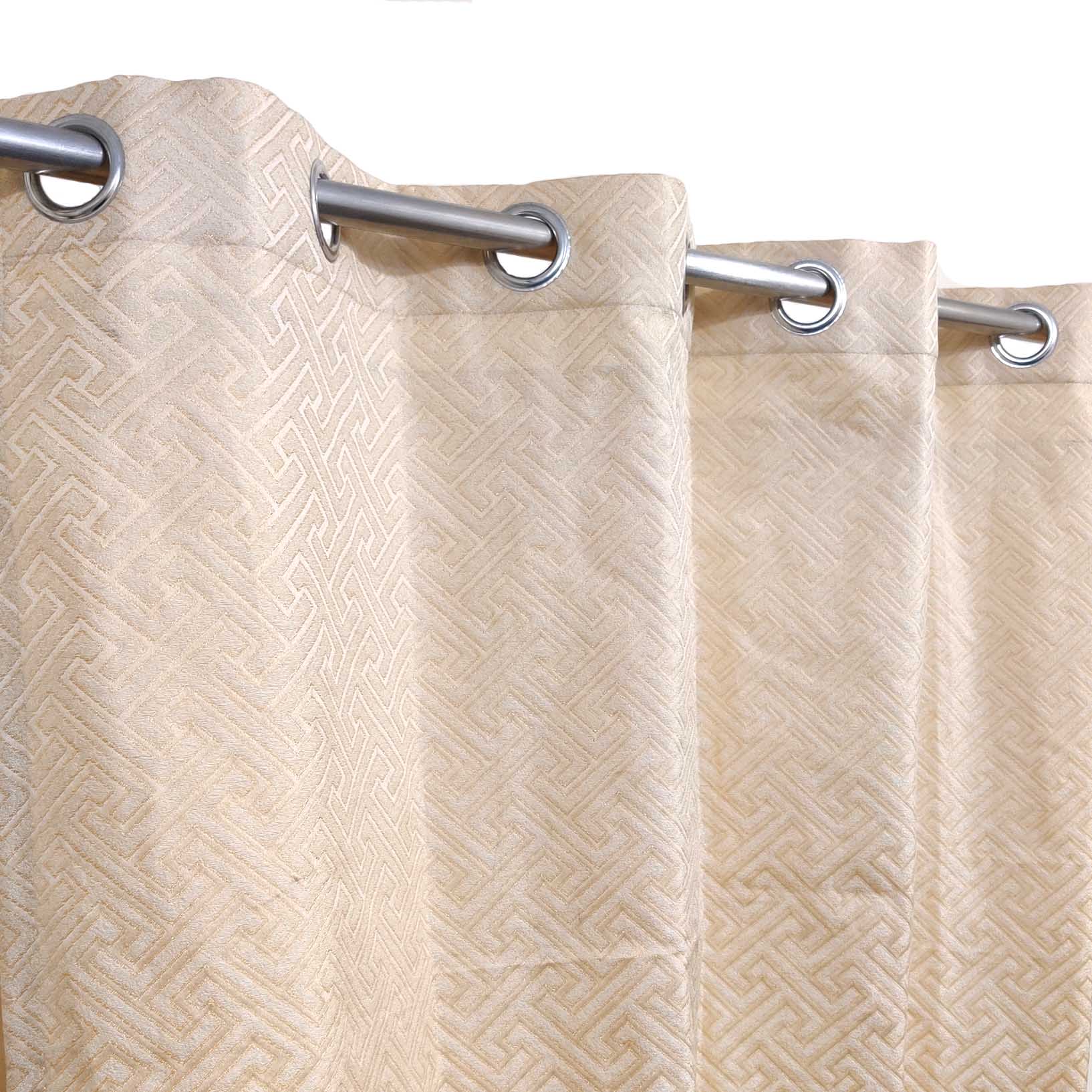 Thick Viscose Curtain Versace Self Embossed Cream Color