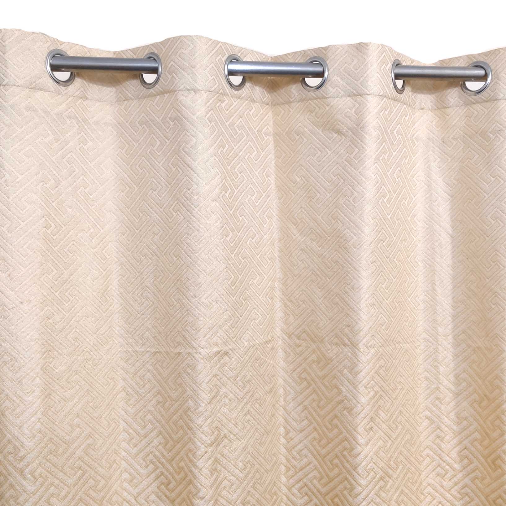 Thick Viscose Curtain Versace Self Embossed Cream Color
