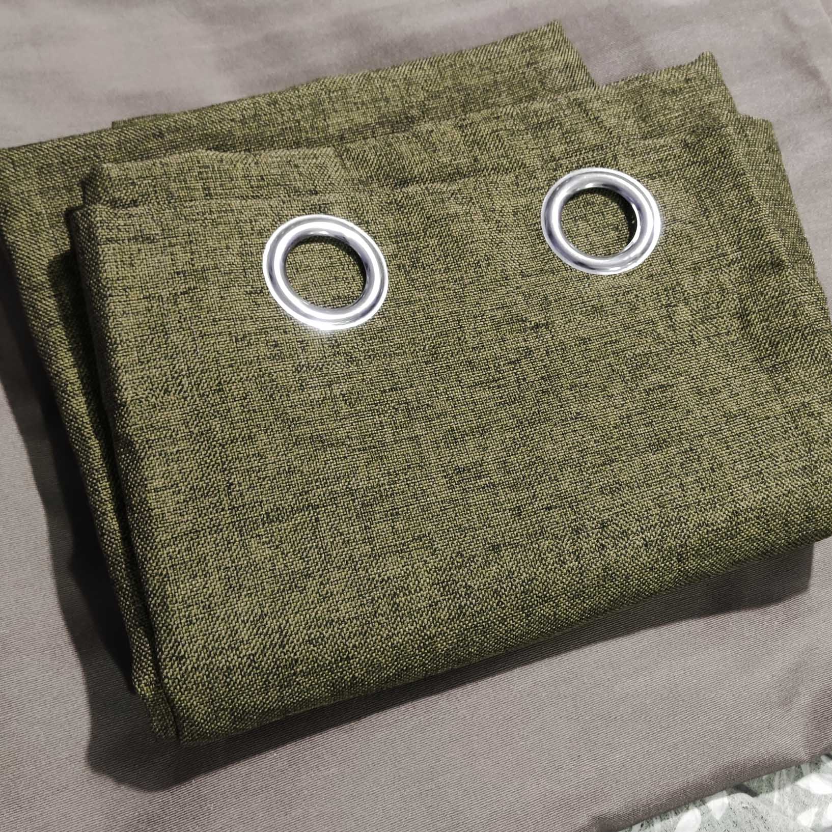 Premium Thick Jute Curtain Pickle Green