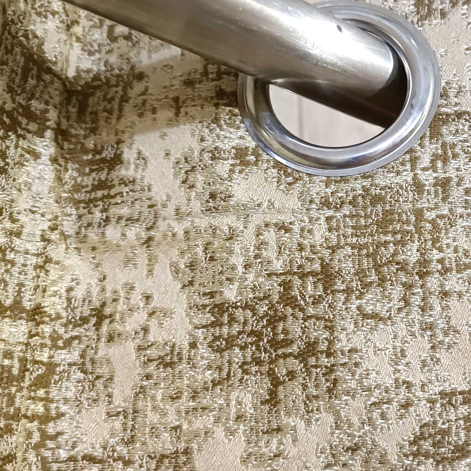 Thick Viscose Curtain Lite Brown & Golden on Off-White