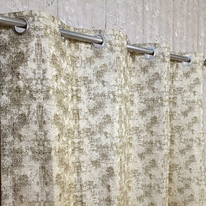 Thick Viscose Curtain Lite Brown & Golden on Off-White