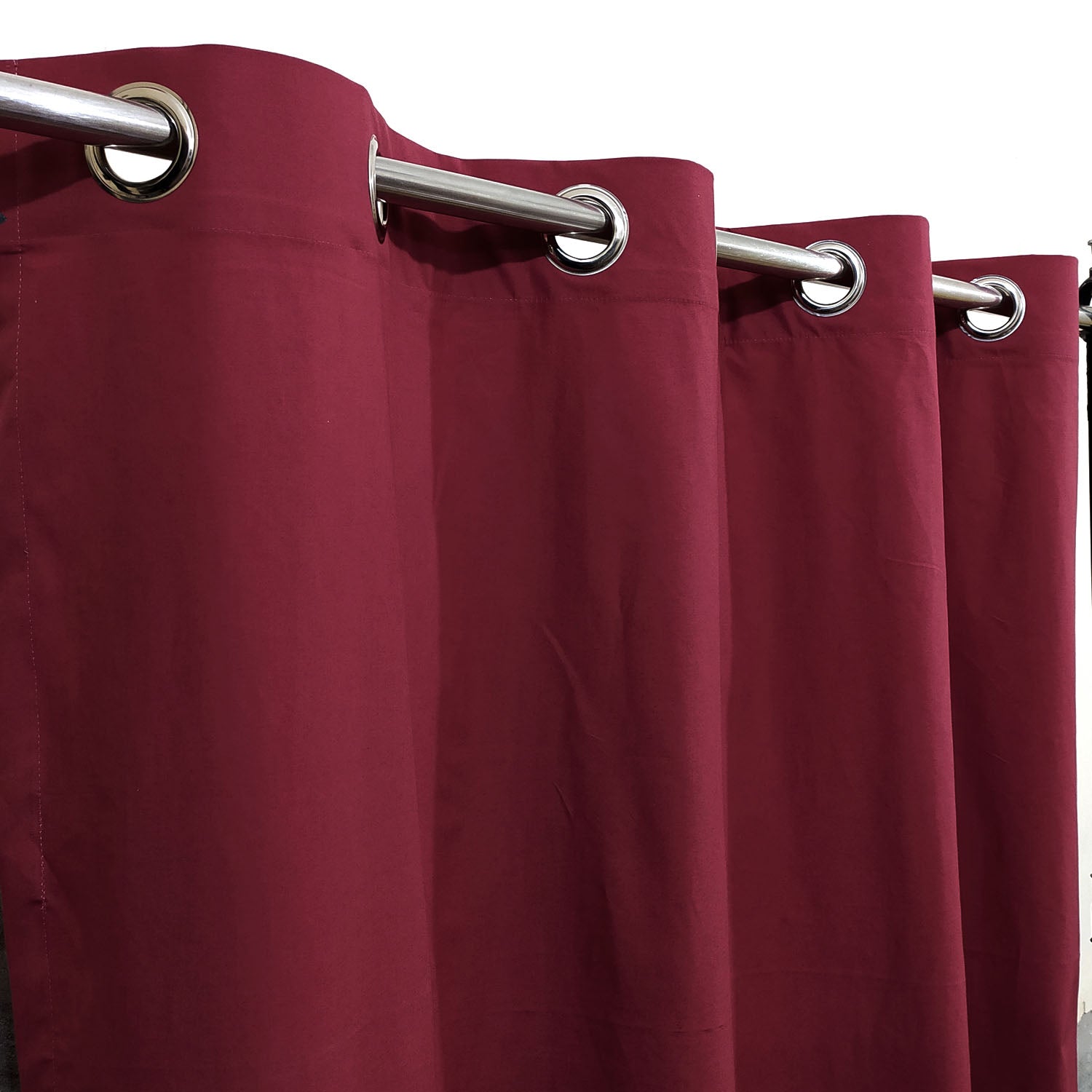Plain Light Maroon Denim Cotton Curtain (Last 2 Pcs Available)