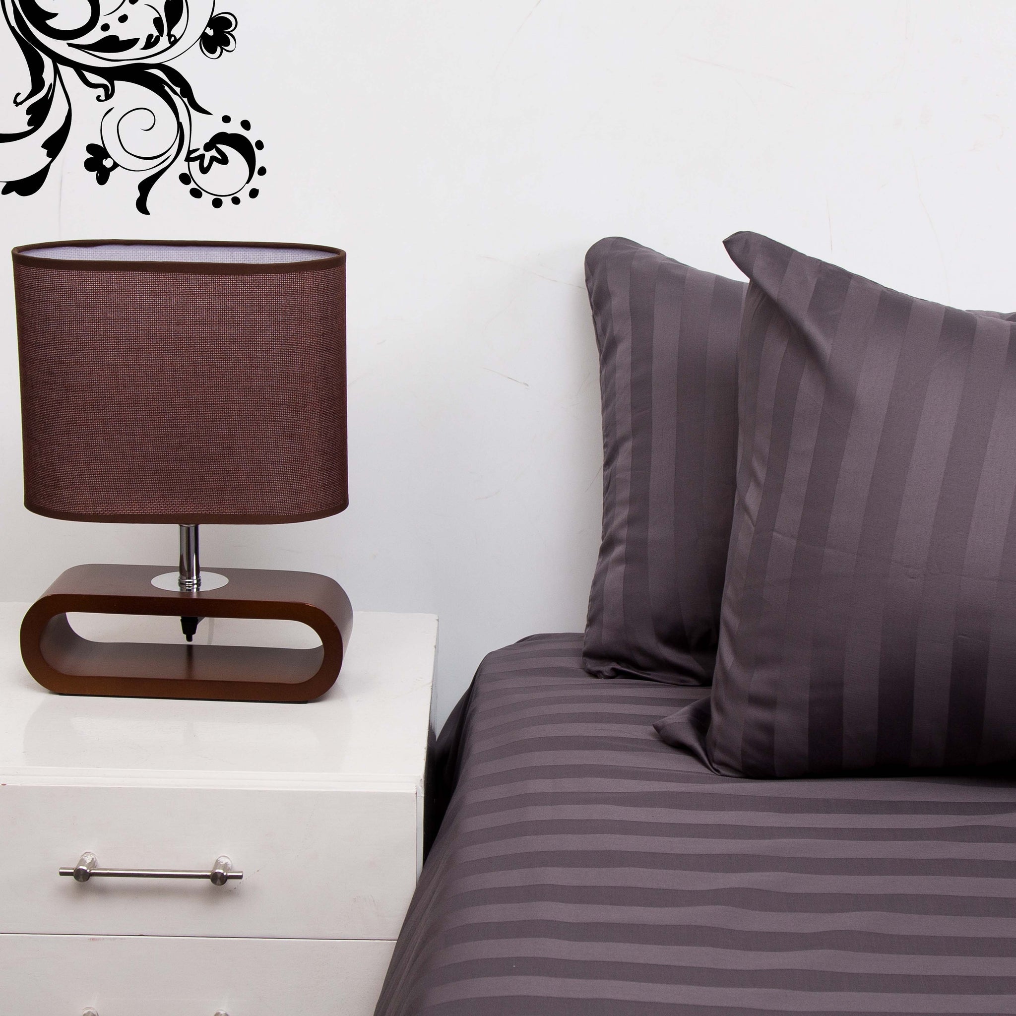 Grey Satin Bed Sheet With Two Pillow Cases