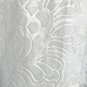 Self Embossed Velvet Curtain White