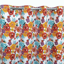 Colorful Flowers  - Duck Cotton Curtain