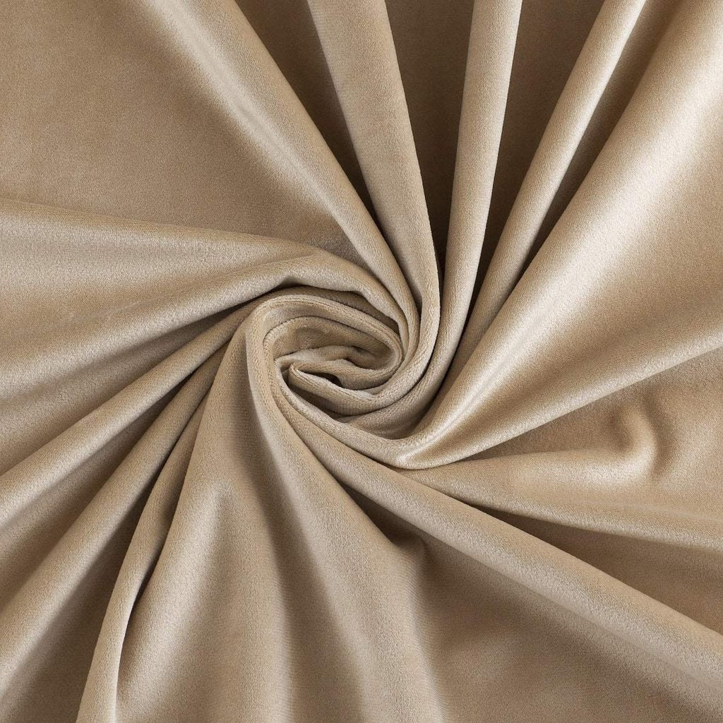 Plain Velvet Curtain Beige