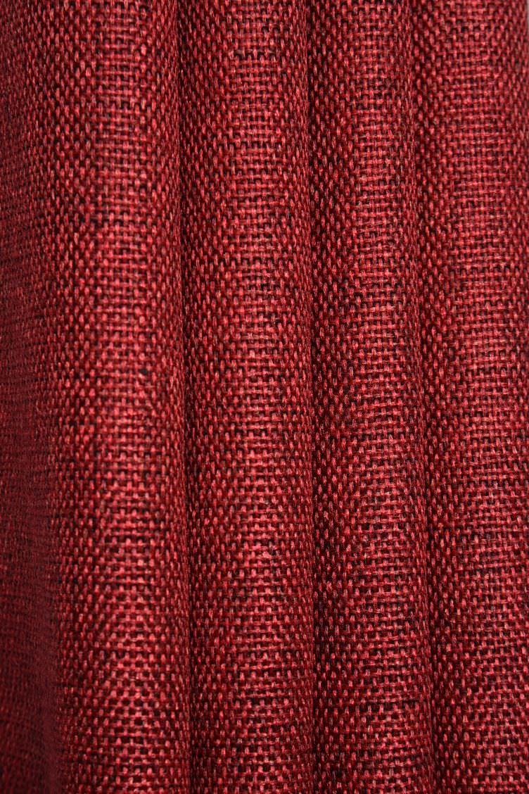 Plain Jute Curtain Red