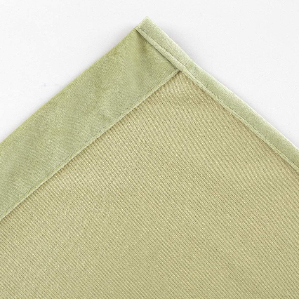 Plain Velvet Curtain Lite Green