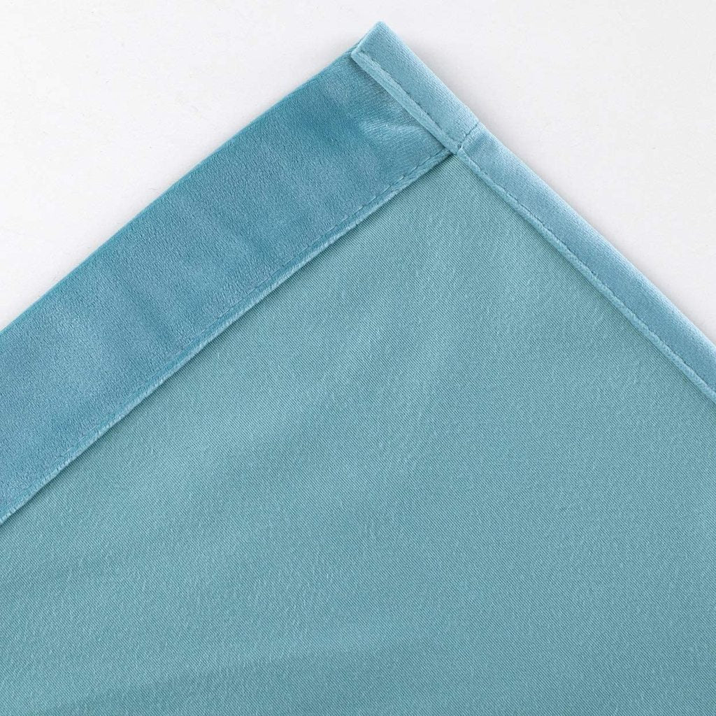 Plain Velvet Curtain Turquoise Blue