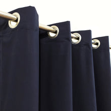 Plain Navy Blue Denim Cotton Curtain Single Panel
