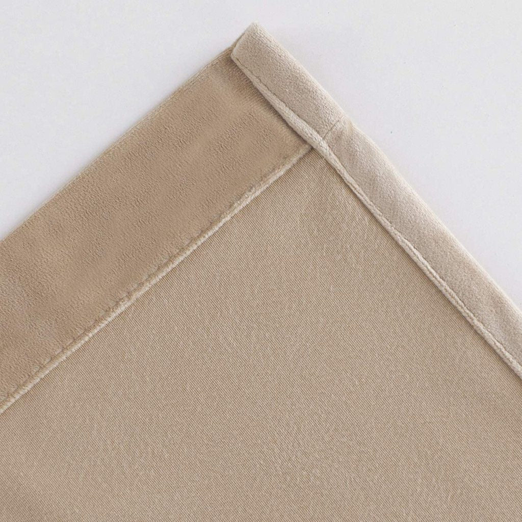 Plain Velvet Curtain Beige