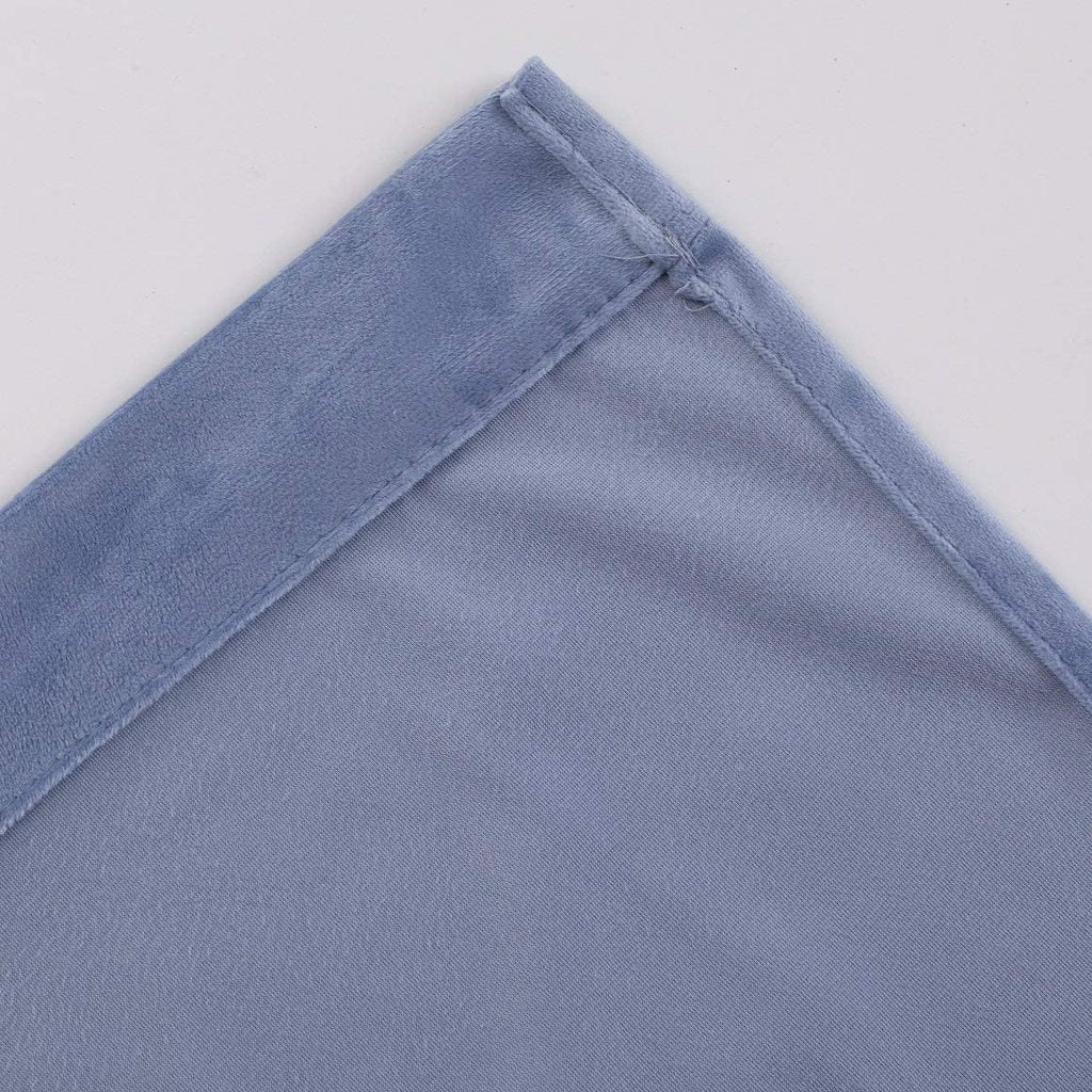 Plain Velvet Curtain Sky Blue