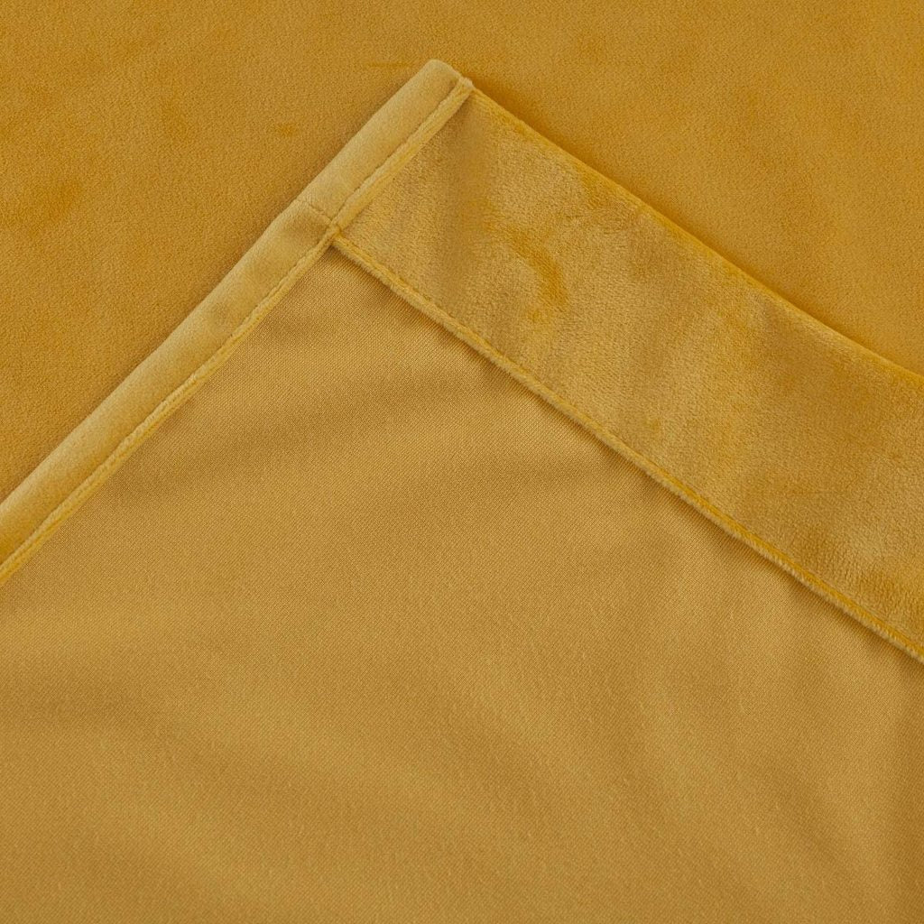 Plain Velvet Curtain Yellow
