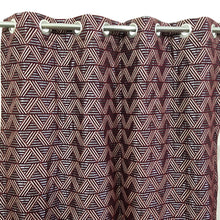 Thick Viscose Curtain Maroon Geometric