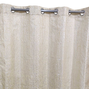 Thick Viscose Curtain Golden & Off-White On Cream Color Base