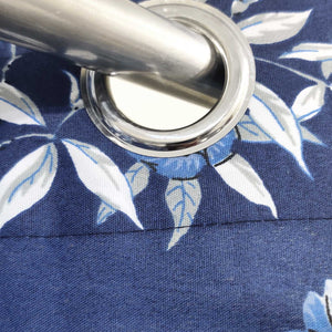 Blue Floral Duck Cotton Curtain