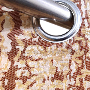 Thick Viscose Curtain Golden & Off-White On Lite Brown Base