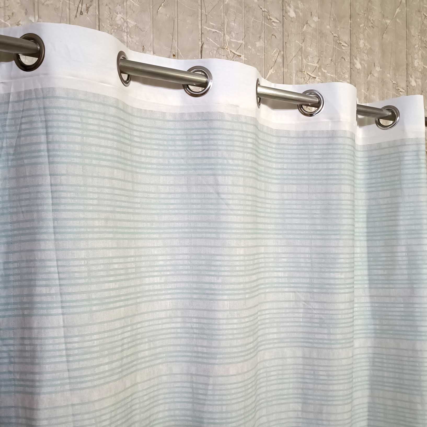 Green Stripes 2 Duck Cotton Curtain (Last 2 Pcs Available)