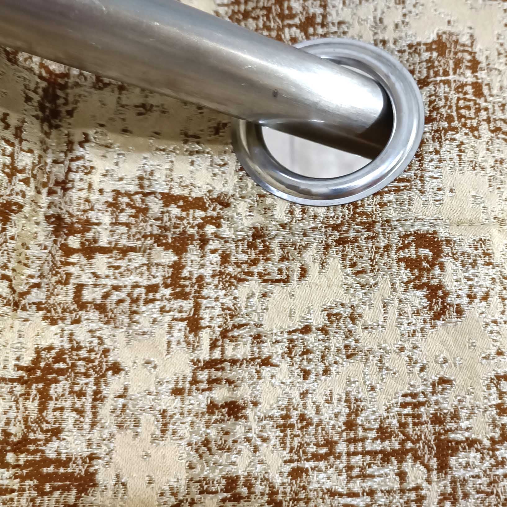 Thick Viscose Curtain Brown & Golden on Off-White