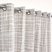 Abstract Grid Lines Duck Cotton Curtain Extra Wide